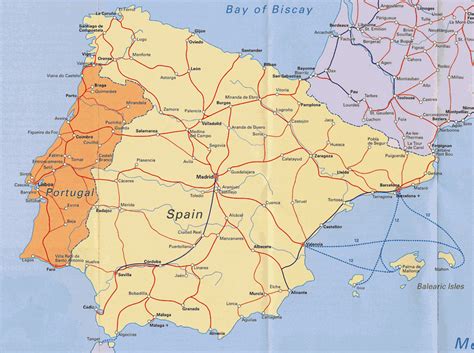 mapa españa y portugal